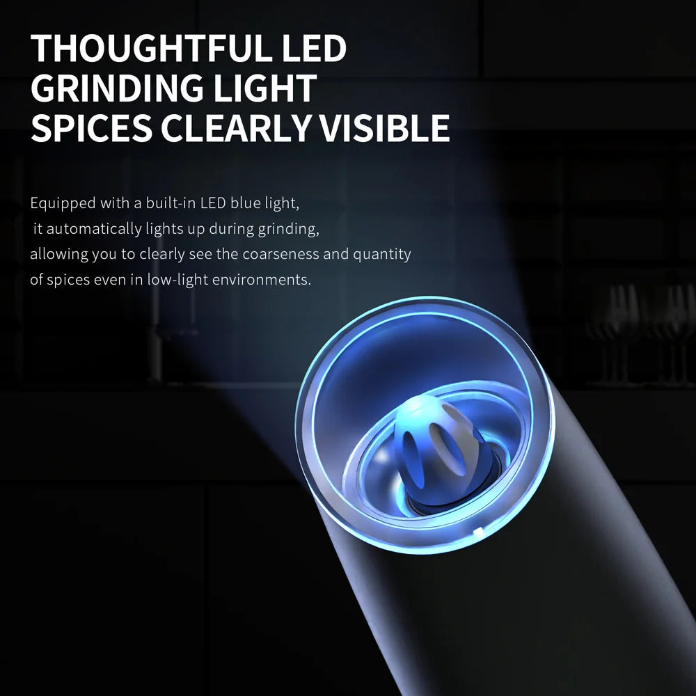 Gravity Electric Salt And Pepper Grinder Set With LED Light