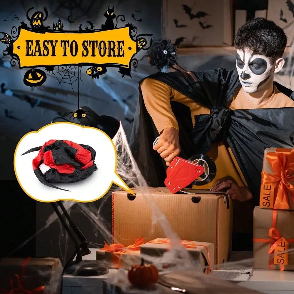 12FT Giant Halloween Inflatable Spider Yard Decoration with Rotating LED Light