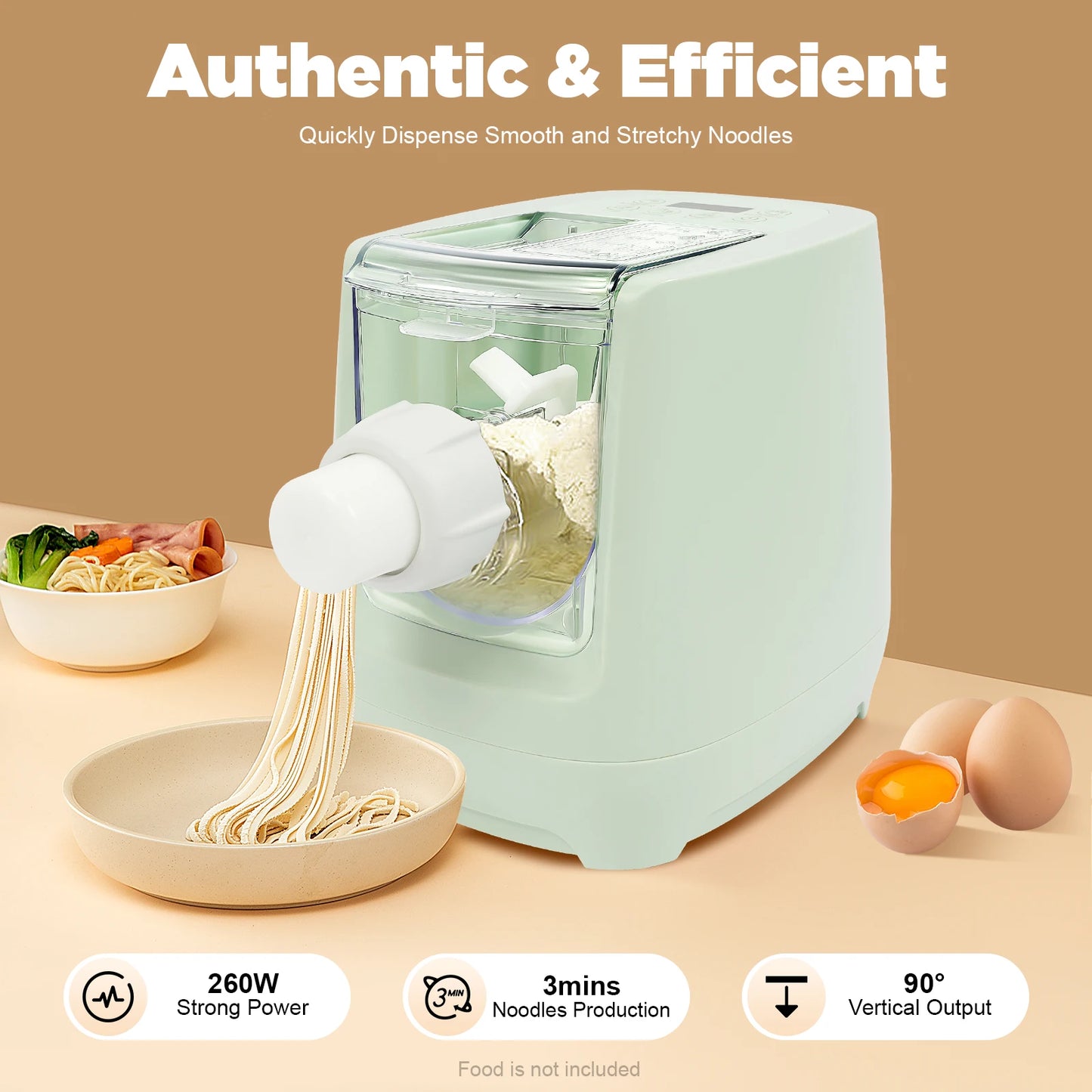 Electric Pasta Maker with 13 Molds Noodle Machine 110V Green