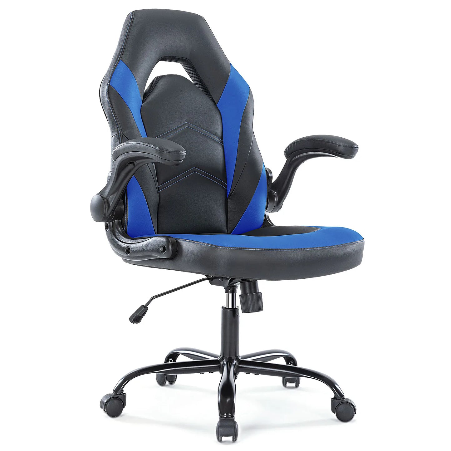 JHK Ergonomic Office Computer Gaming Desk Chair Adjustable PU Leather Racing Chair with Flip-Up Armrest Red