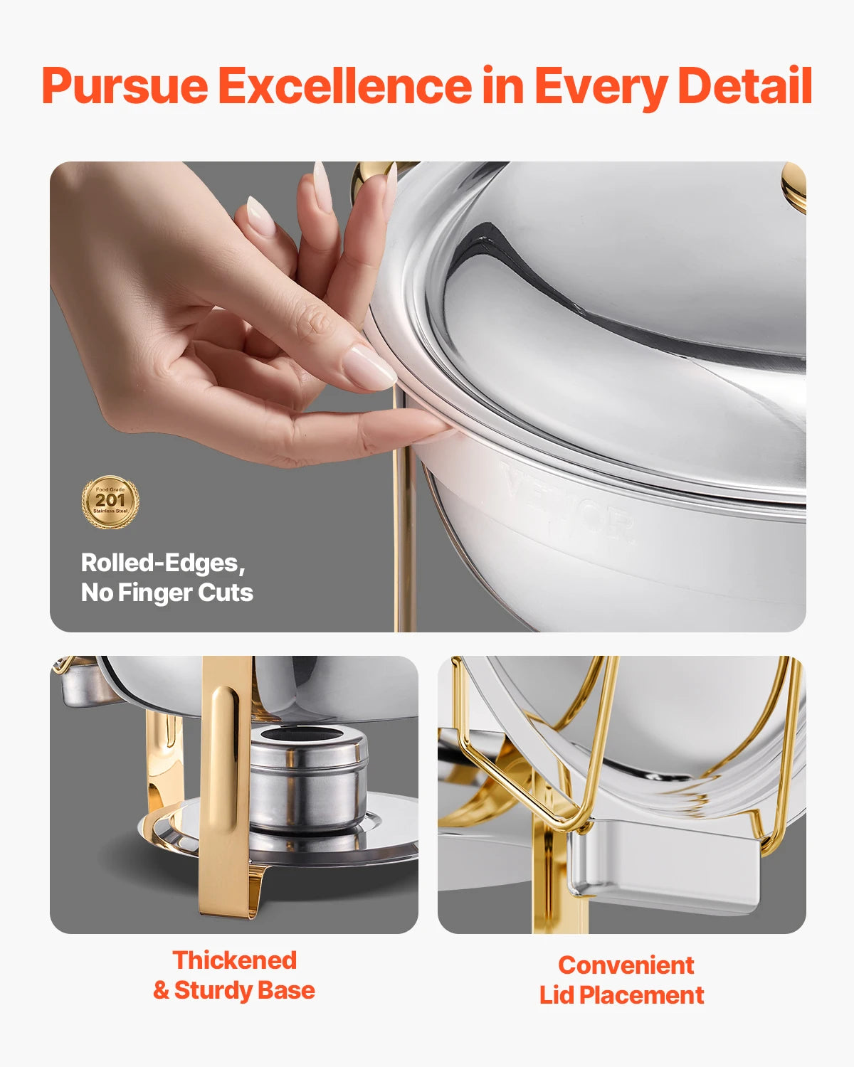 Vevor 4 Pack Chafing Dish Buffet Set Stainless Steel Chafer