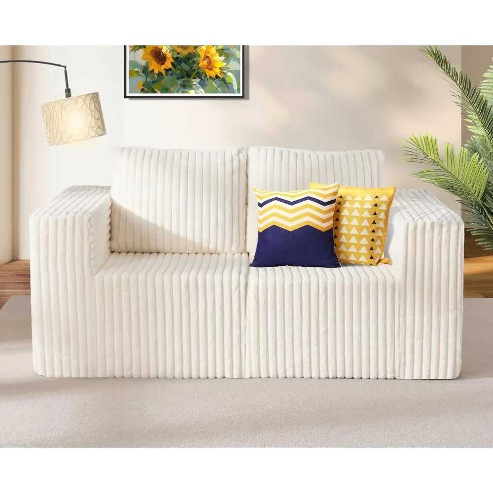 Modular Sectional Sofa Two Seater Loveseat With Memory Foam