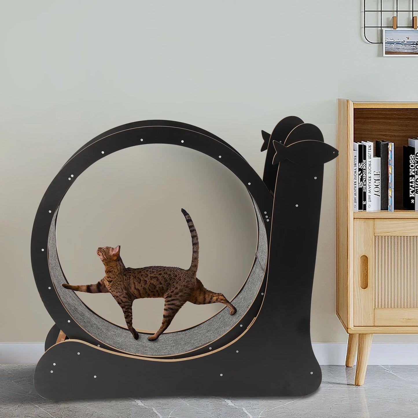 Cat Exercise Wheel Large Treadmill With Carpet Runway Black
