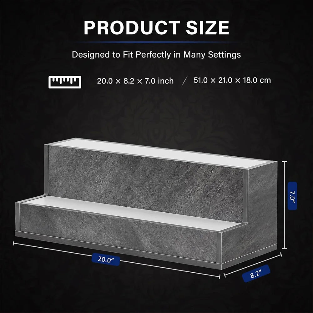 LED Lighted Liquor Shelves Wooden Bottle Display Shelf with App Remote Control for Home Bar Pub Restaurant Party Supplies 20 Inch