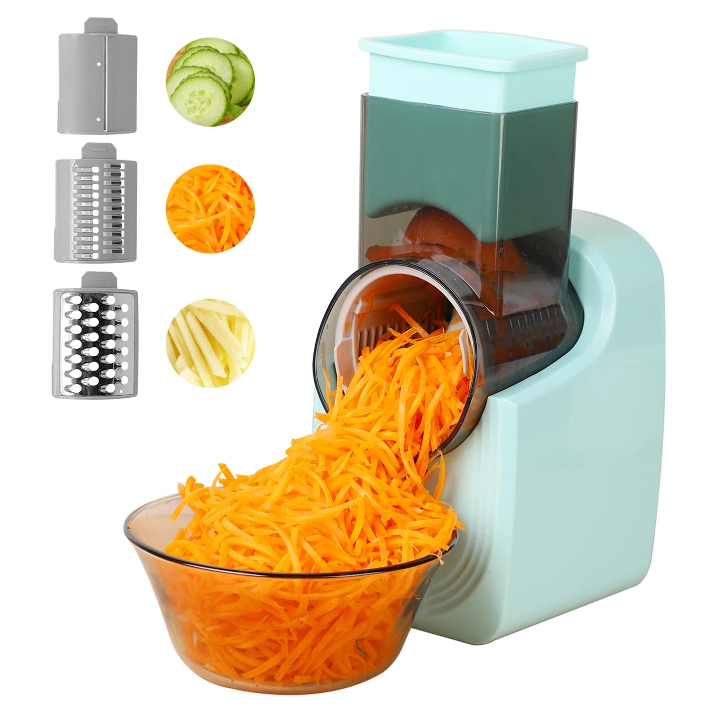 Electric Cheese Grater Slicer Shredder Vegetable Spiralizer