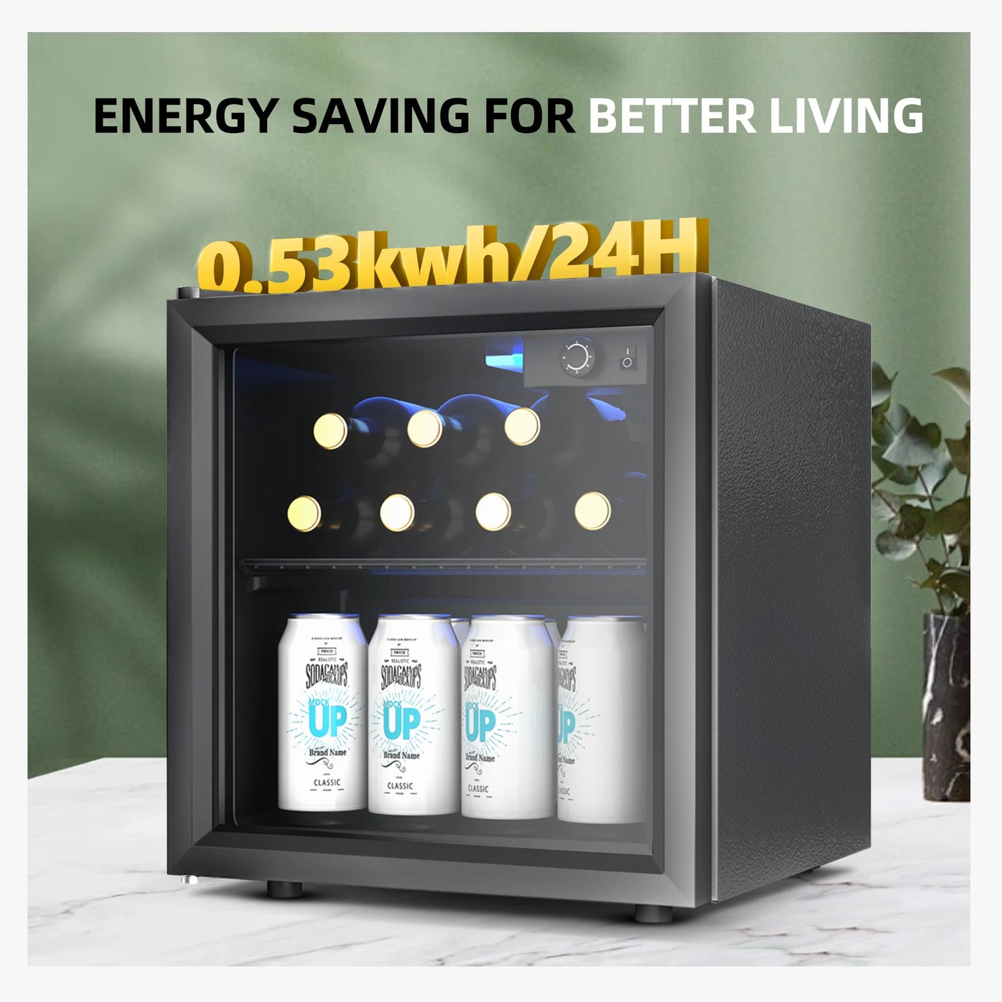 Vibekio Mini Fridge 1.3 Cu Ft Beverage Cooler With Shelves