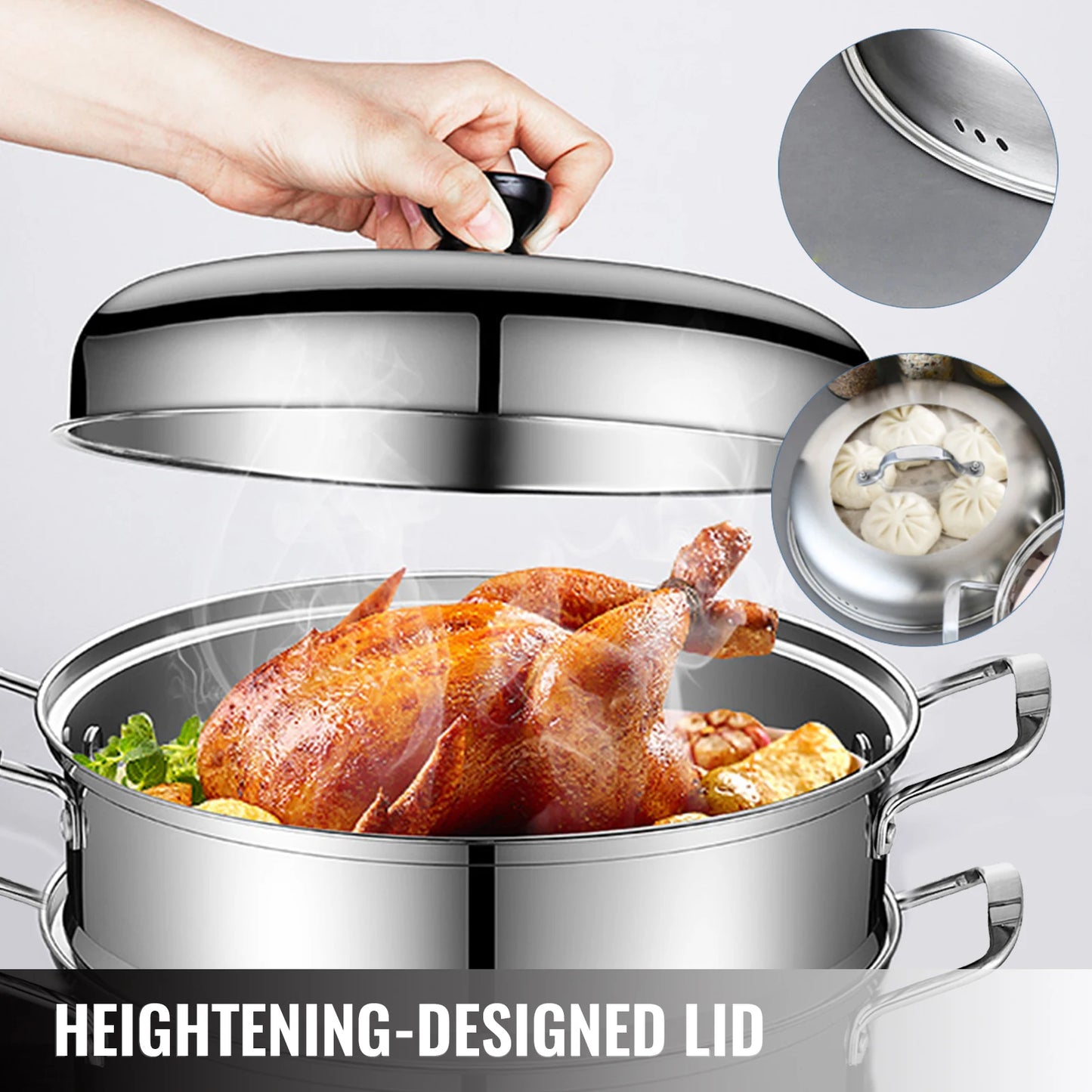 SucceBuy 5 Layer Food Steamer 28 To 30cm Stainless Pot