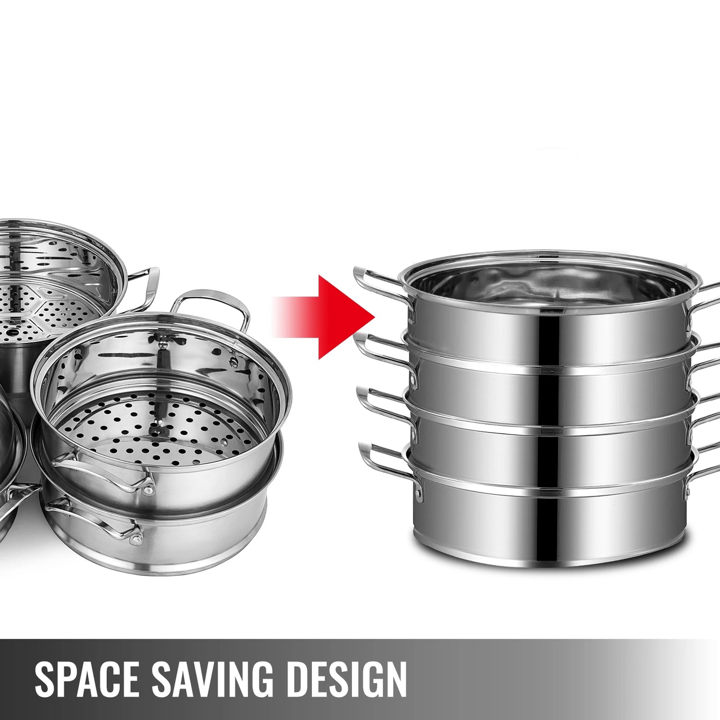 SucceBuy 5 Layer Food Steamer 28 To 30cm Stainless Pot