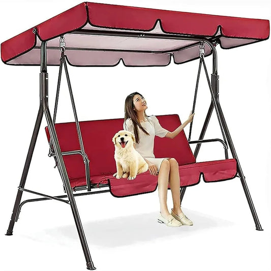 Outdoor Swing Canopy Replacement Cover Set with Cushion Covers for Patio Swing Weather Resistant UV Protection Easy Installation