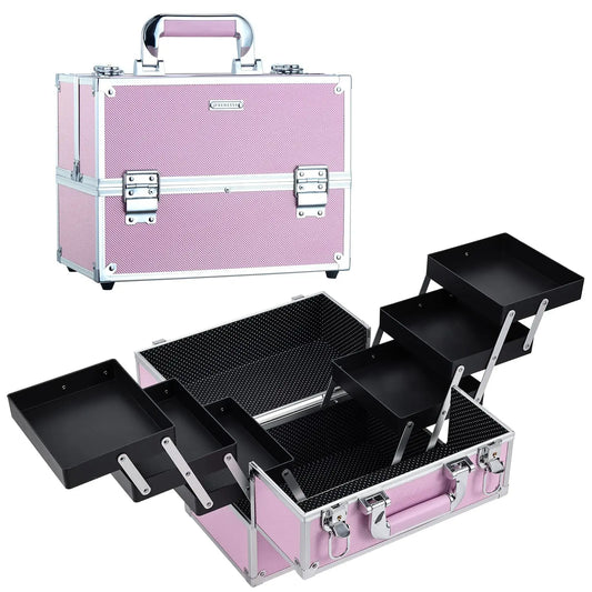 Nail Suitcase Travel Large Capacity Makeup Case 6 Trays