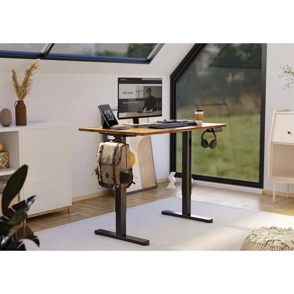 Electric Standing Desk Adjustable Height Stand Up Desks 24x48 Inches Sit Stand Home Office Desks with Splice Board and Frame