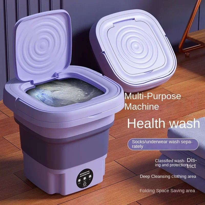 8L Portable Folding Washing Machine Bucket for Travel