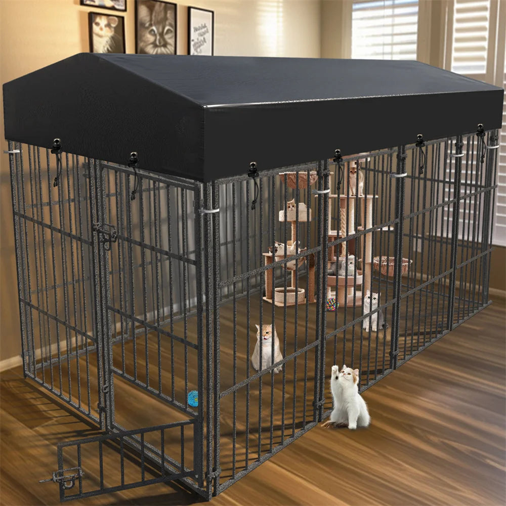 Heavy Duty Large Dog Kennel Welded Metal Playpen With Roof