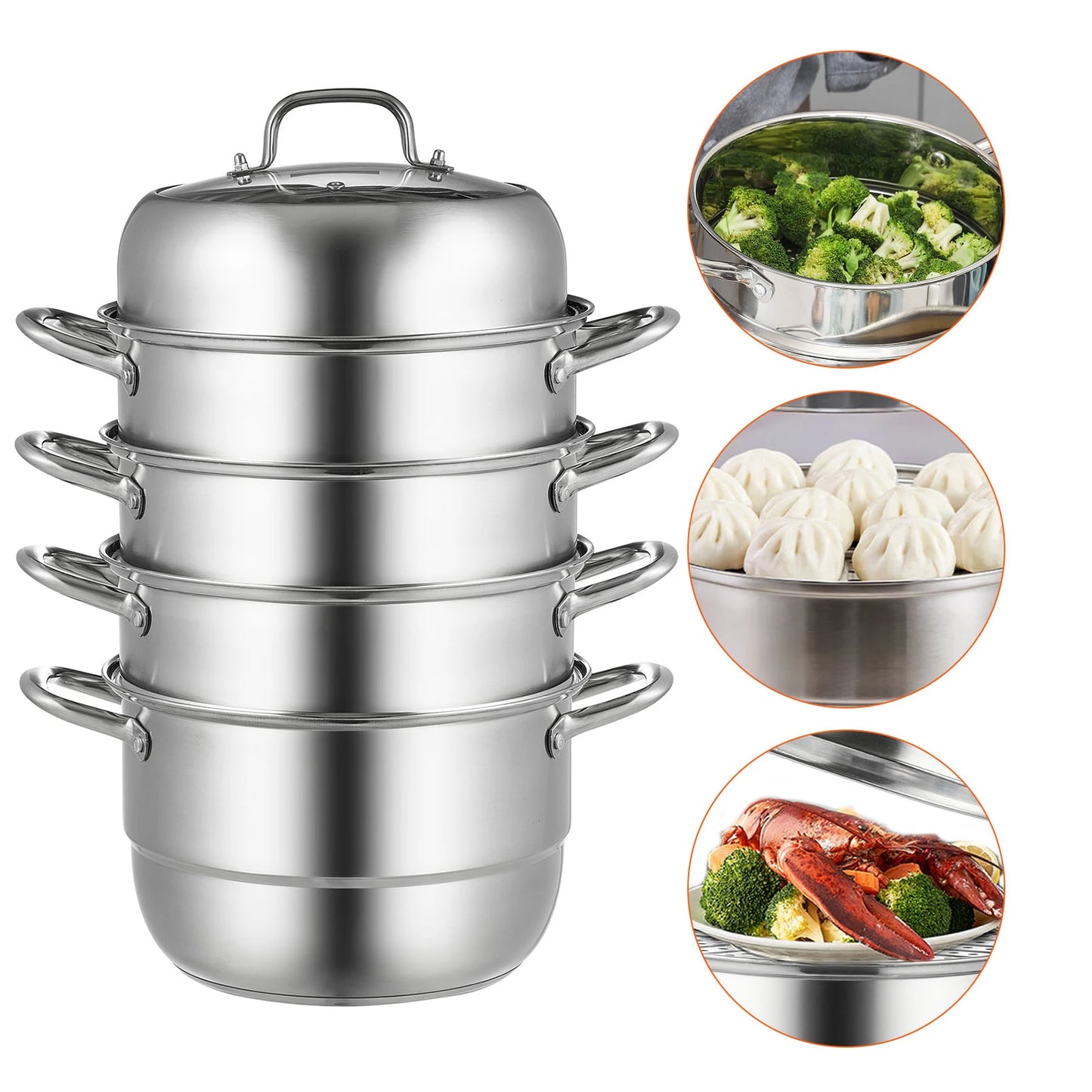 SucceBuy 5 Layer Food Steamer 28 To 30cm Stainless Pot