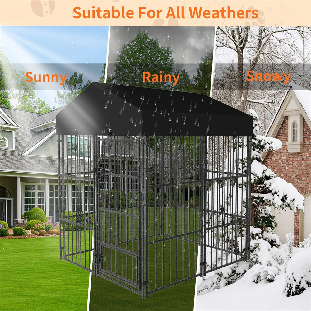 Heavy Duty Large Dog Kennel Welded Metal Playpen With Roof