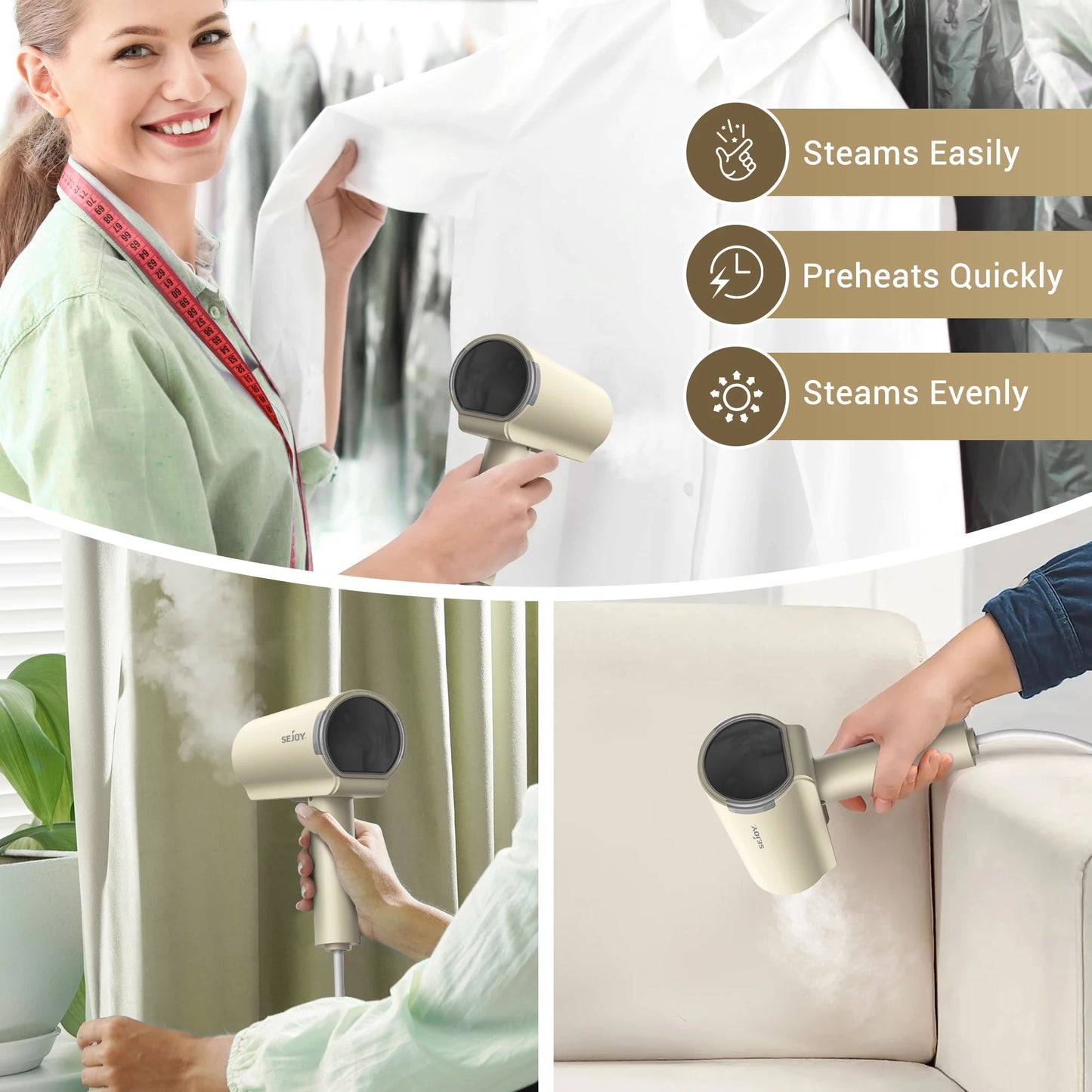 110V 220V 1000W Handheld Garment Steamer Mite Removal