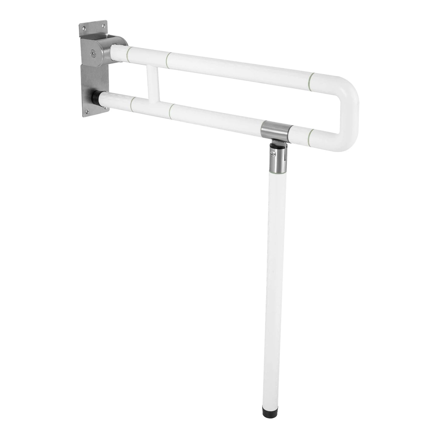 27.56 Inch Tub Handrail Foldable Antibacterial ABS Stainless Steel 220 Pounds Weight Capacity Noctilucent Rings for Easy Night Use