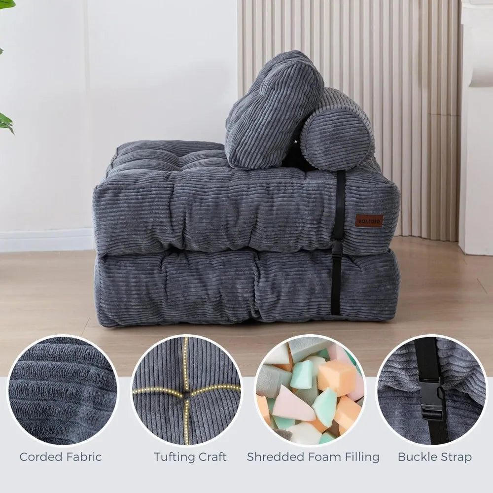 Portable Folding Sofa Bed Sleeper Chair With Back Support