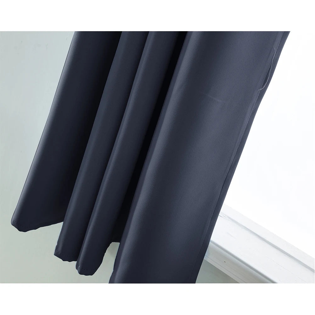 Kitchen Blackout Curtains Soft Heat Light Blocking Short Drapes for Living Room and Bedroom