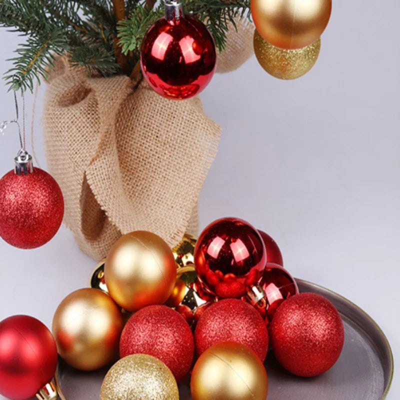 24Pcs/set Christmas Ball Ornaments Christmas Tree Hanging Pendants Home Party Decor 2024 Navidad Natal New Year Gift