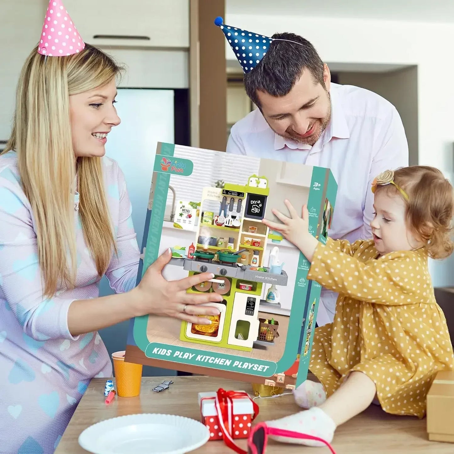 Kids Kitchen Playset With Sounds And Lights For Toddlers