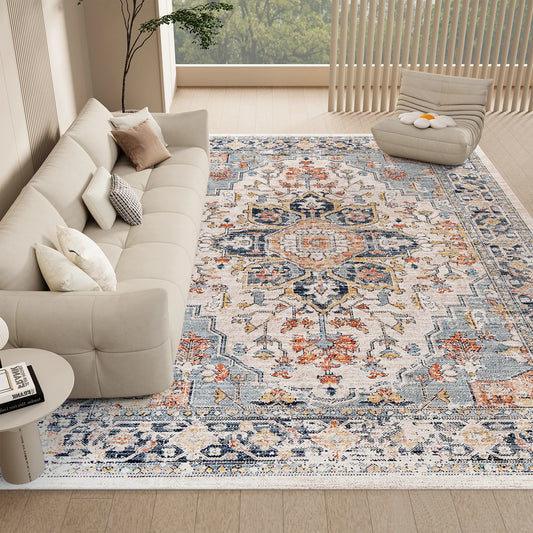 Orhopui Vintage Boho Washable Non Slip Area Rug Living Room