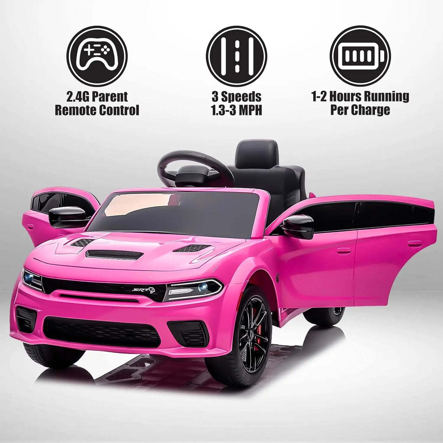12V Dodge Charger Hellcat Kids Electric Ride On Car Remote