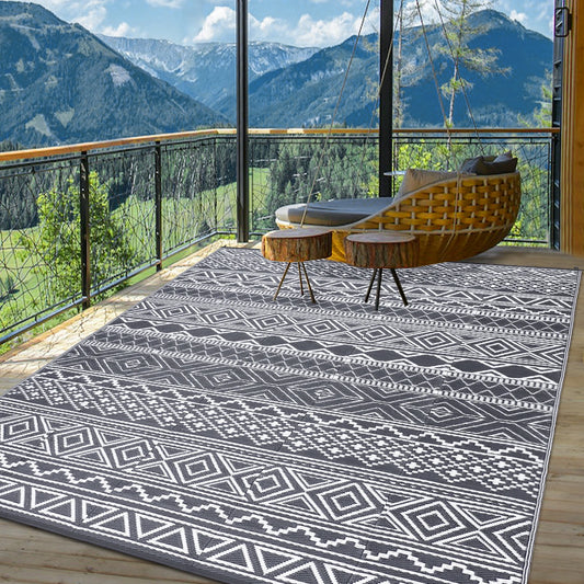 Outdoor Rug 5x8 Waterproof Reversible Patio Rug For Camper