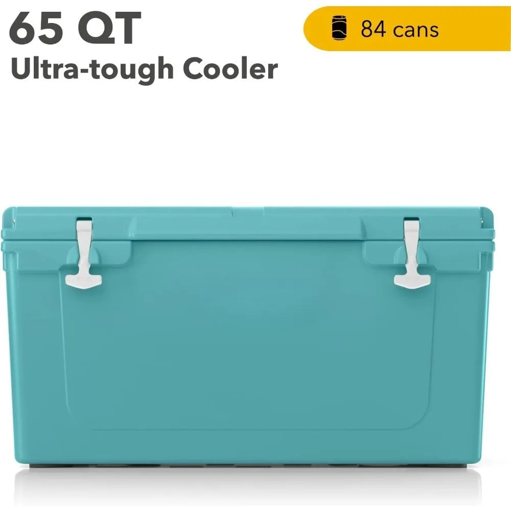 65 Quart Ultra Tough Cooler Insulated Ice Chest for Outdoors