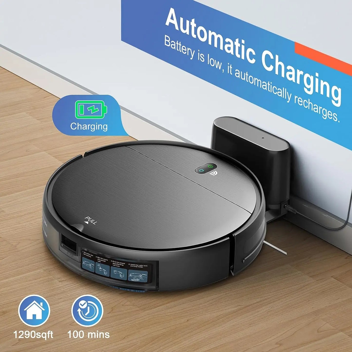 Rayfurn Robot Vacuum Cleaner 6000Pa Auto Charge App Control
