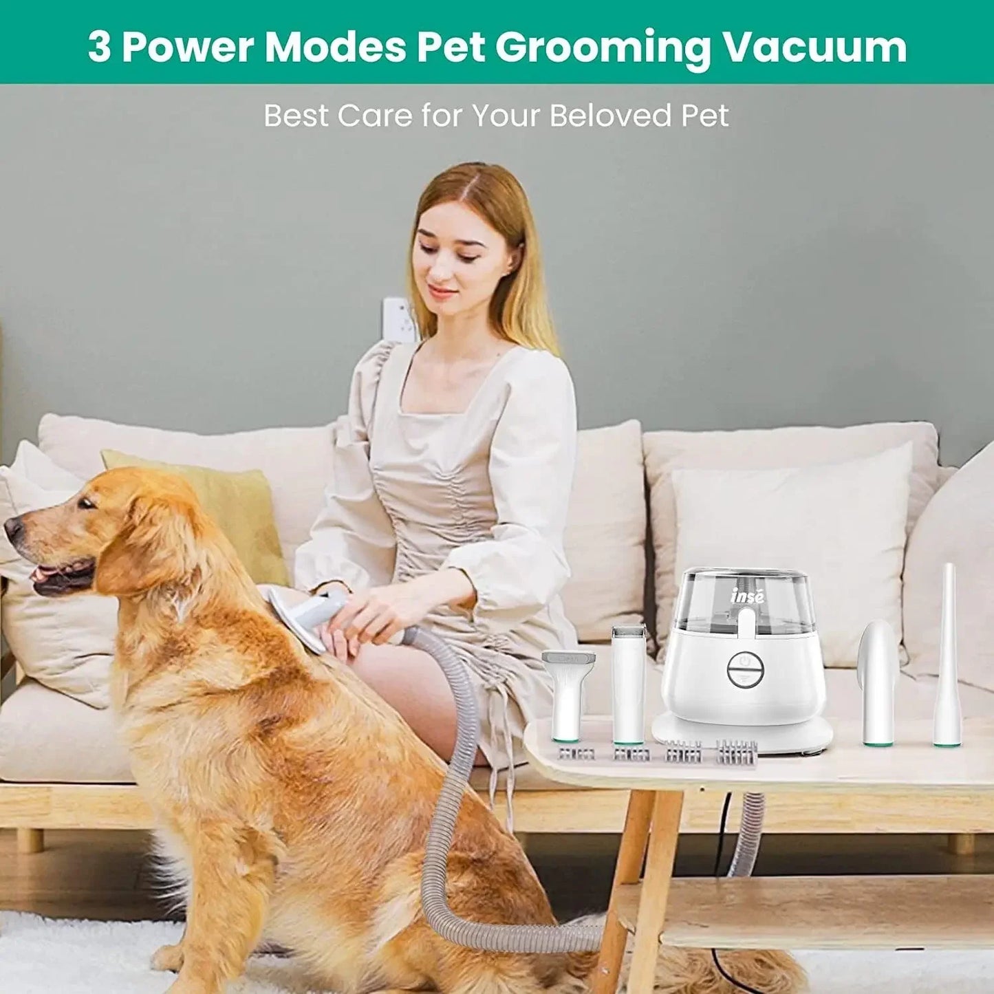 INSE P20 Pro Pet Grooming Vacuum With Clipper And 5 Tools