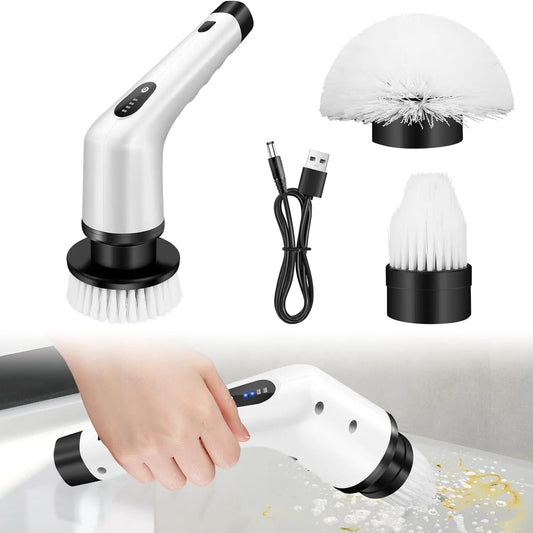 Briefness Electric Cleaning Brush Spin Scrubber 3 In 1 Tool