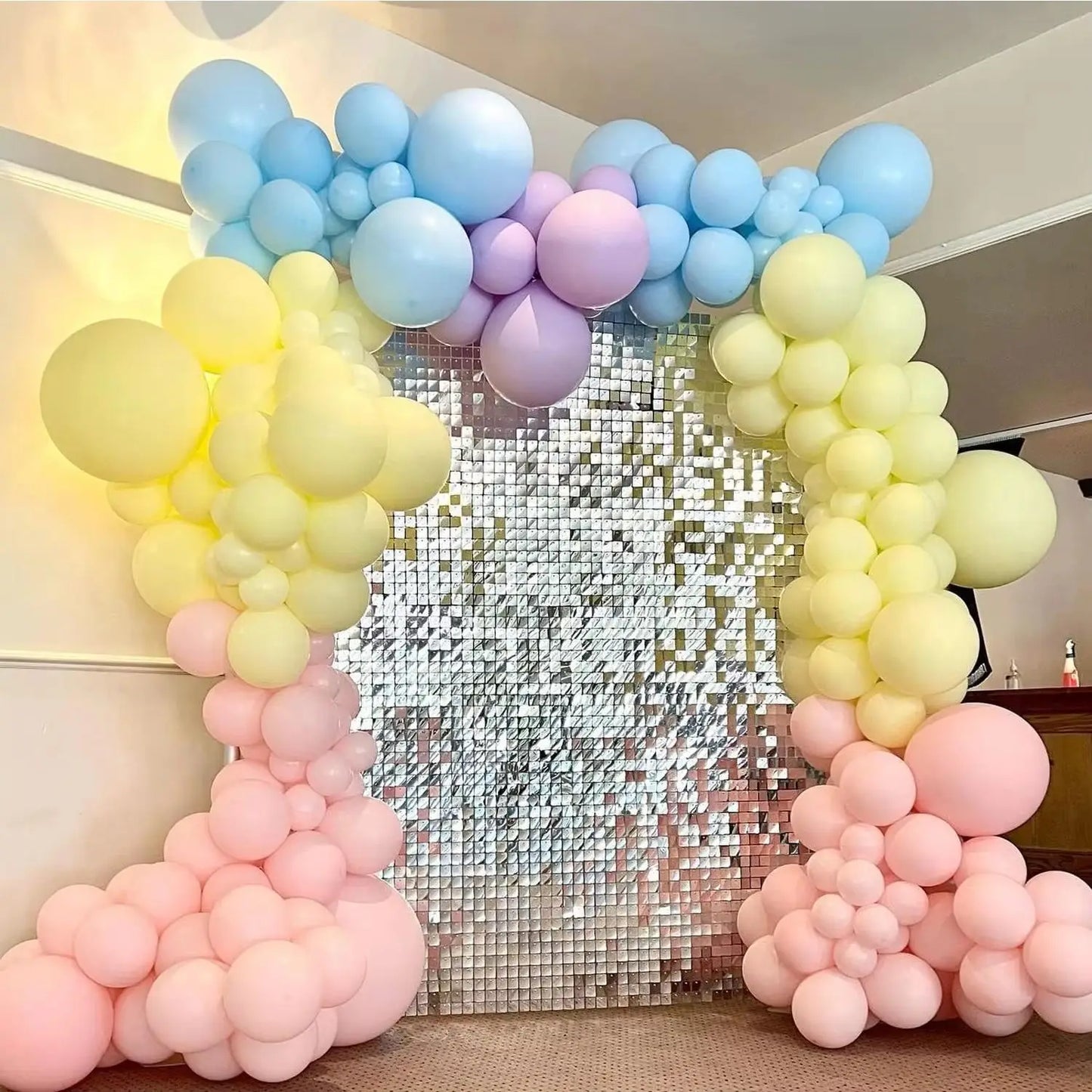 150x180cm Shimmer Wall Backdrop Silver Gold Sequin Panels Wedding Birthday Bridal Baby Shower Party Decor Supplies