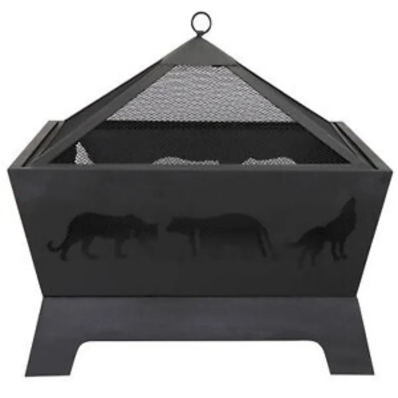 Barrone Outdoor Fire Pit Patio Garden Backyard Stove Brazier Fireplace Black Iron 27.45lb