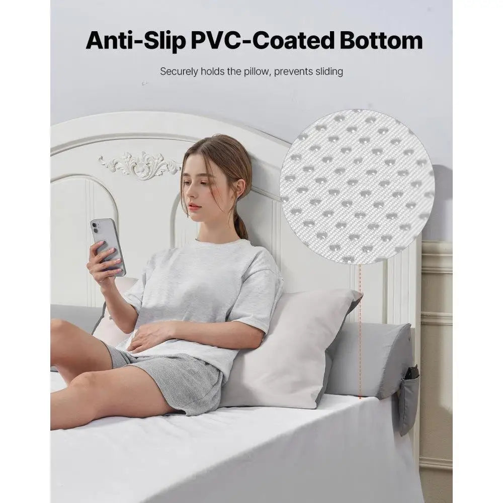 Bed Wedge Pillow for Headboard 72x10x6 Inch Soft Support for 0 to 7 Inch Mattress Space