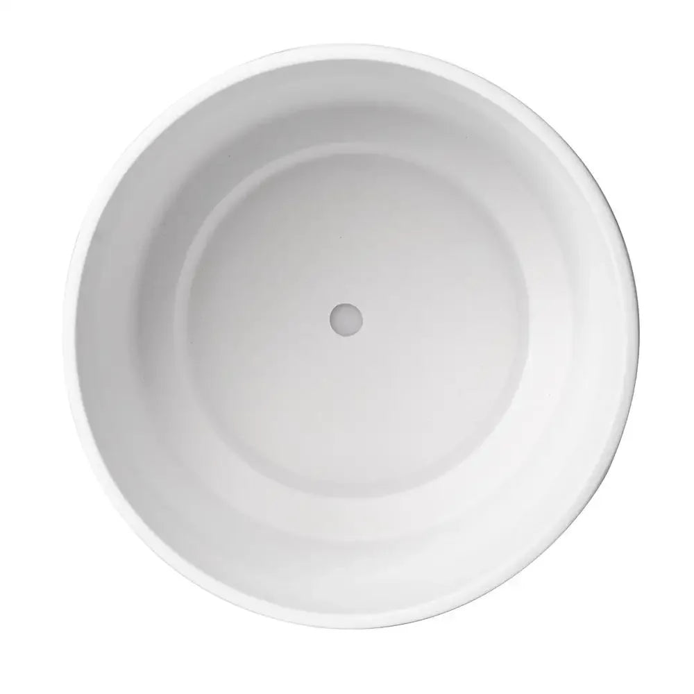 12 Inch White Ceramic Planter Grooved Wave Design Indoor Flower Pot with Drainage Plug