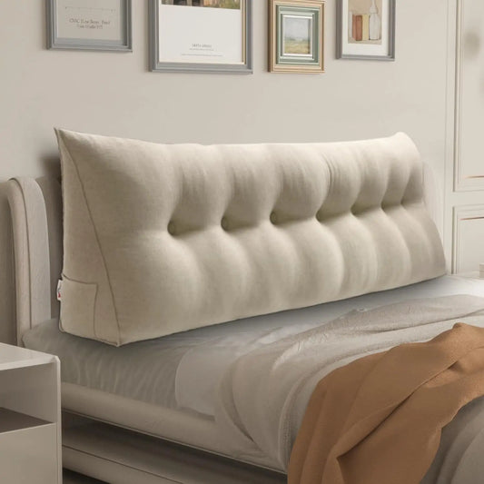 King Size Triangular Headboard Wedge Pillow Non-Woven Cotton Bed Cushion 76x8x20 Inches