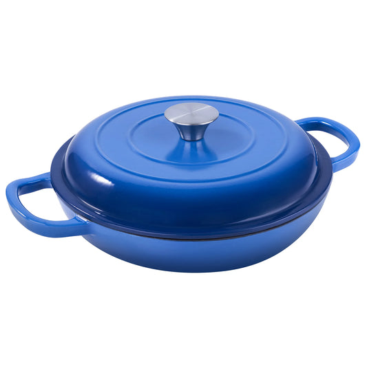 3 Quart Enamel Light Cast Iron Dutch Oven Double Handle Dutch Pot Cooking Stew Heavy Duty Non Stick Oven Safe Up To 500 Degrees Fahrenheit