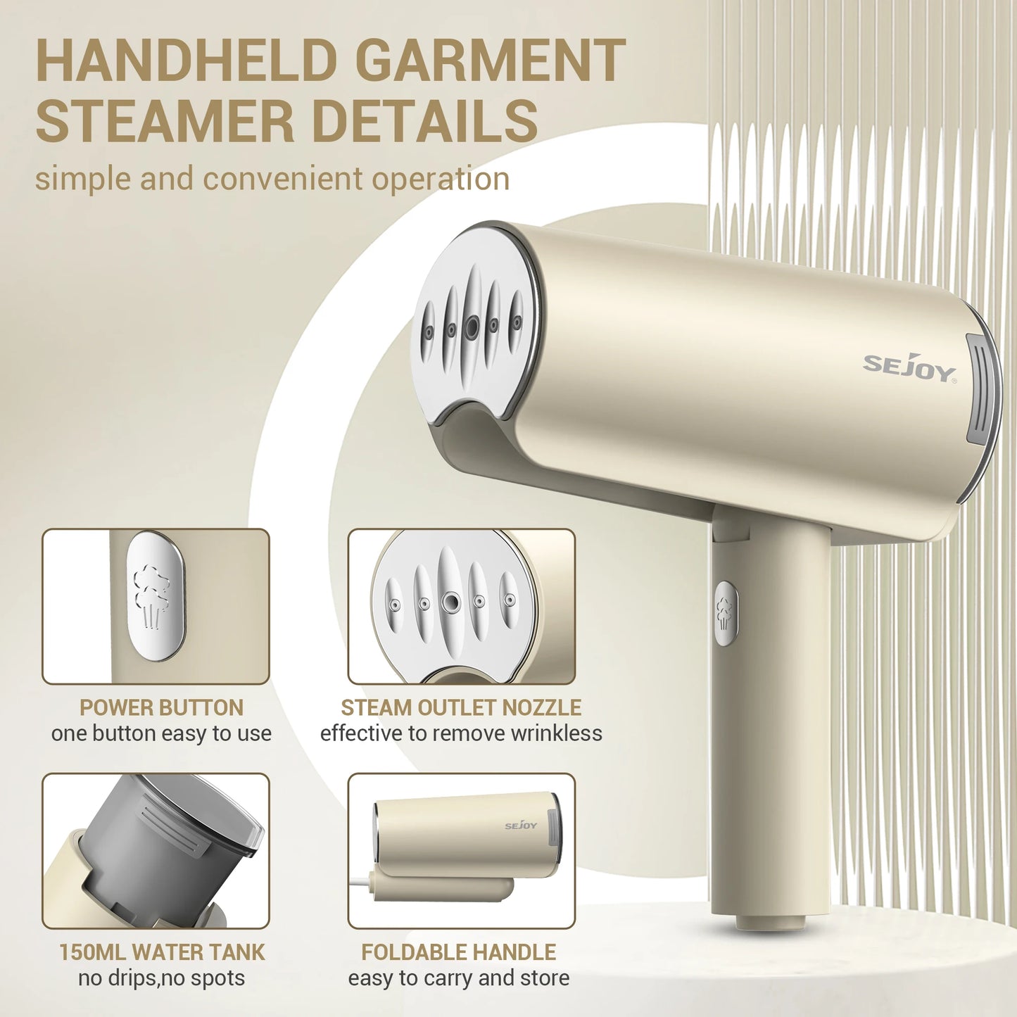110V 220V 1000W Handheld Garment Steamer Mite Removal