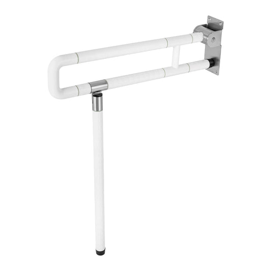 27.56 Inch Tub Handrail Foldable Antibacterial ABS Stainless Steel 220 Pounds Weight Capacity Noctilucent Rings for Easy Night Use
