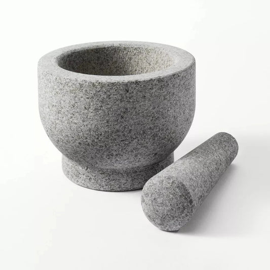 Granite Mortar and Pestle Set 2.1 Cup Stone Muddler Bowl