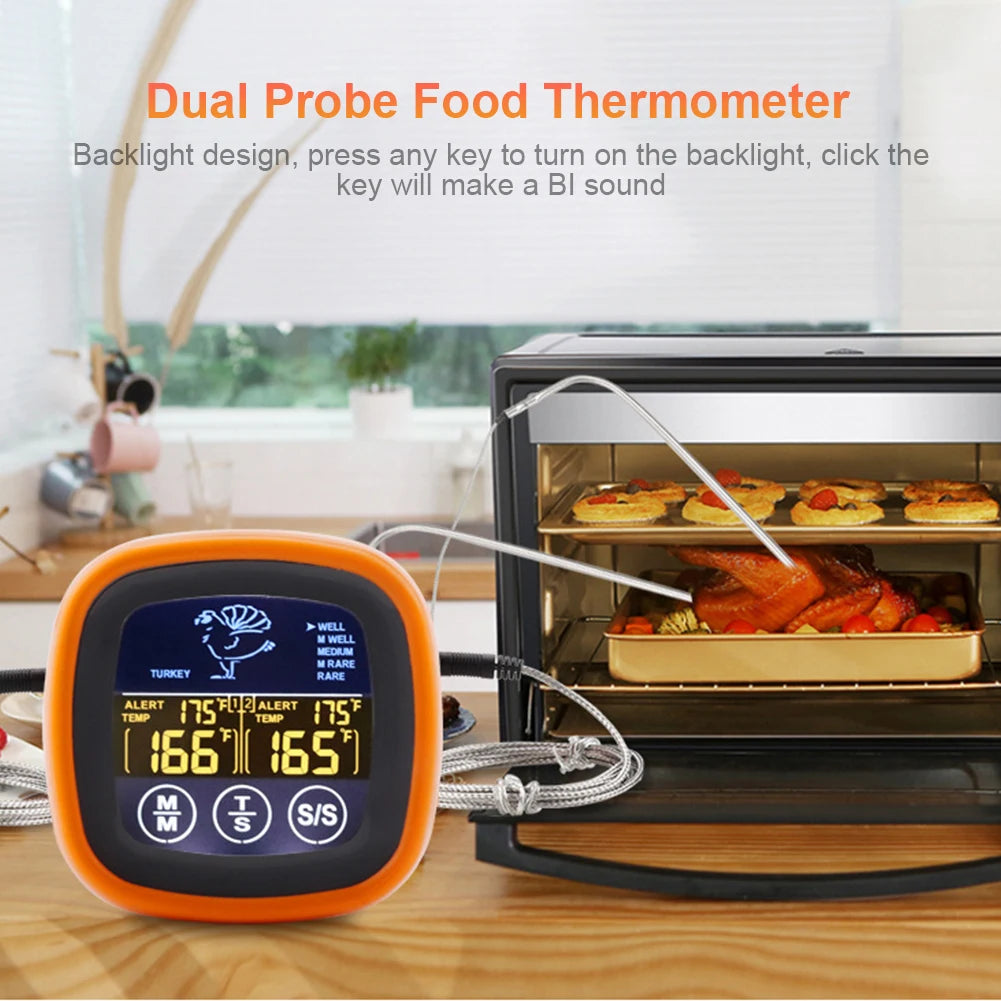 Digital Meat Thermometer With Dual Probes For Grilling