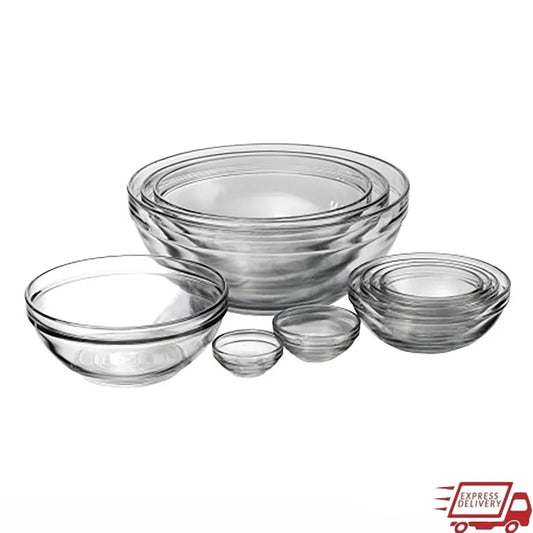 10 Piece Glass Mixing Bowl Set Oven Dishwasher Microwave Safe Nesting Design Prep Measure Mix Serve Kitchen Essentials