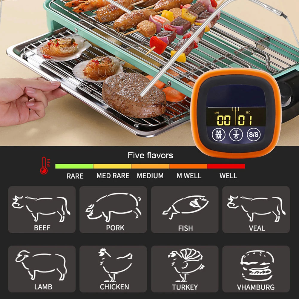 Digital Meat Thermometer With Dual Probes For Grilling