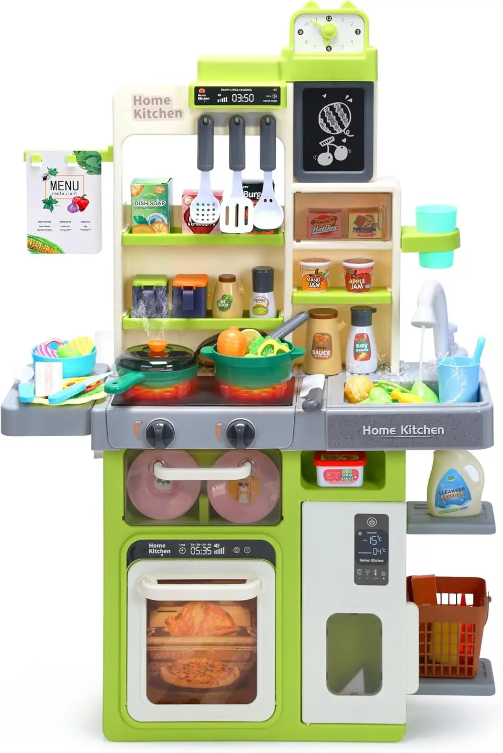 Kids Kitchen Playset With Sounds And Lights For Toddlers