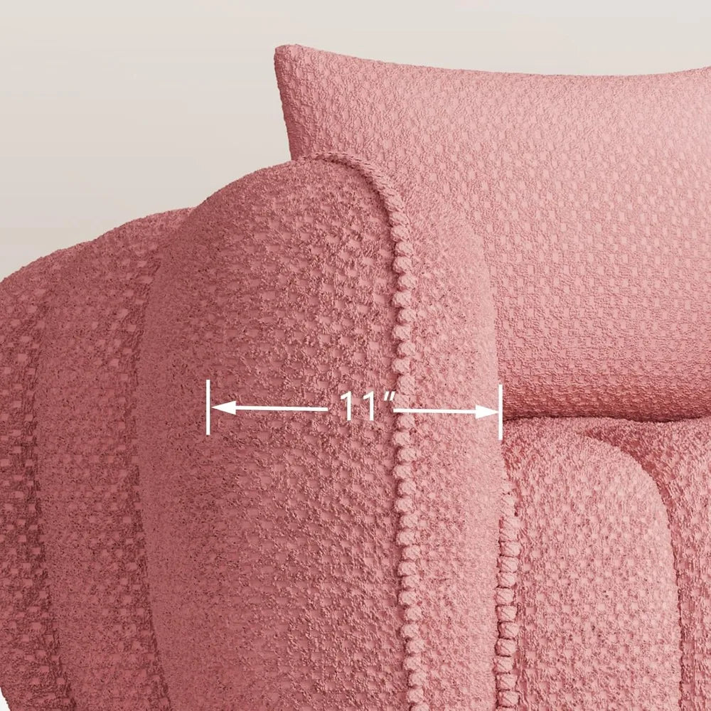 Pumpkin-Shaped Oversized Accent Chair, Upholstered Boneless Lounge Chair No Assembly, Morden Cloud Comfy Chair Wide Se