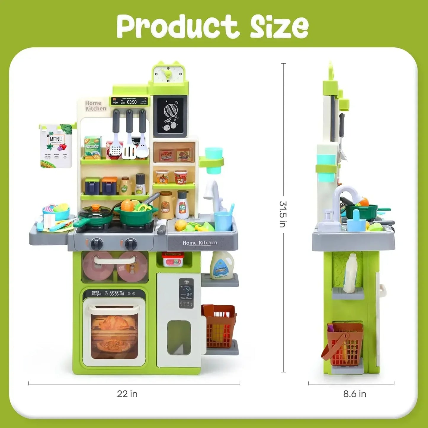 Kids Kitchen Playset With Sounds And Lights For Toddlers