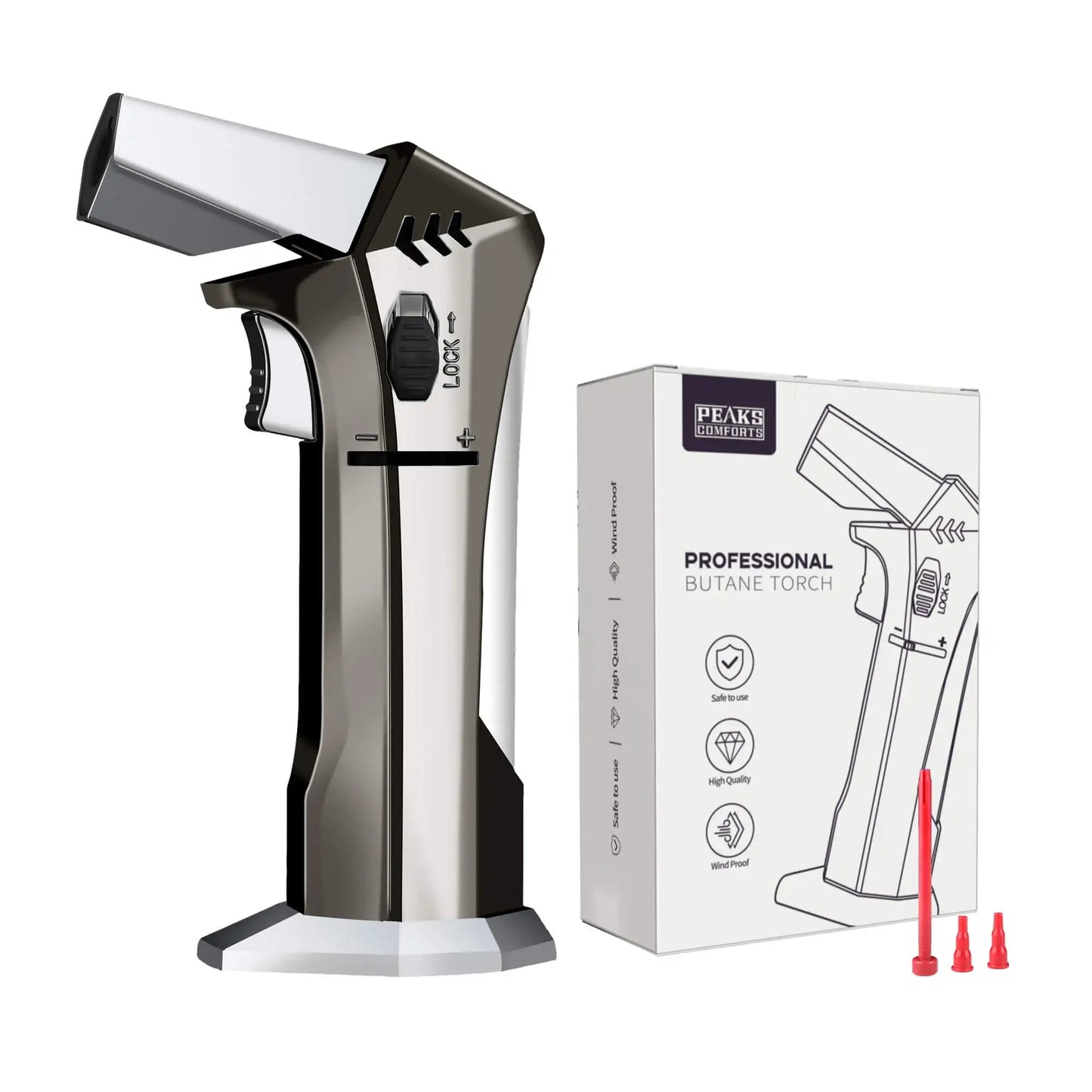 Butane Torch Kitchen Torch Refillable Torch Lighter Culinary Torch Cooking Torch for Food Baking Crafts BBQ Creme Brulee