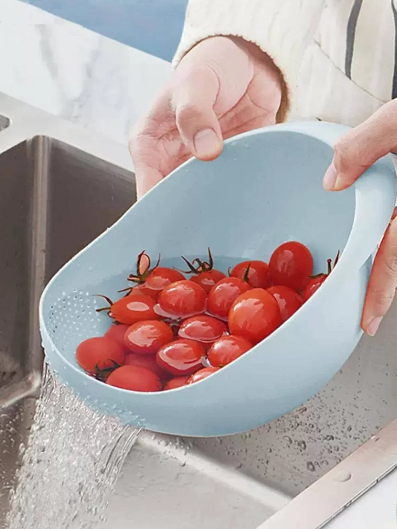 Kitchen washing rice magic washing rice sieve washing rice basin fine hole does not leak rice kitchen household washing vegetabl