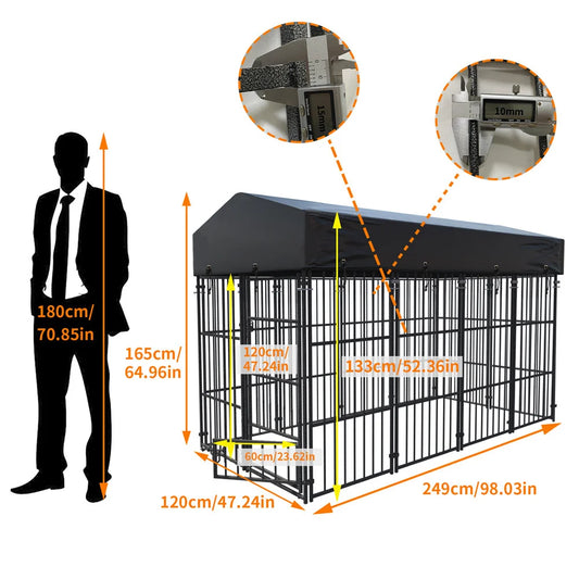 Heavy Duty Large Dog Kennel Welded Metal Playpen With Roof